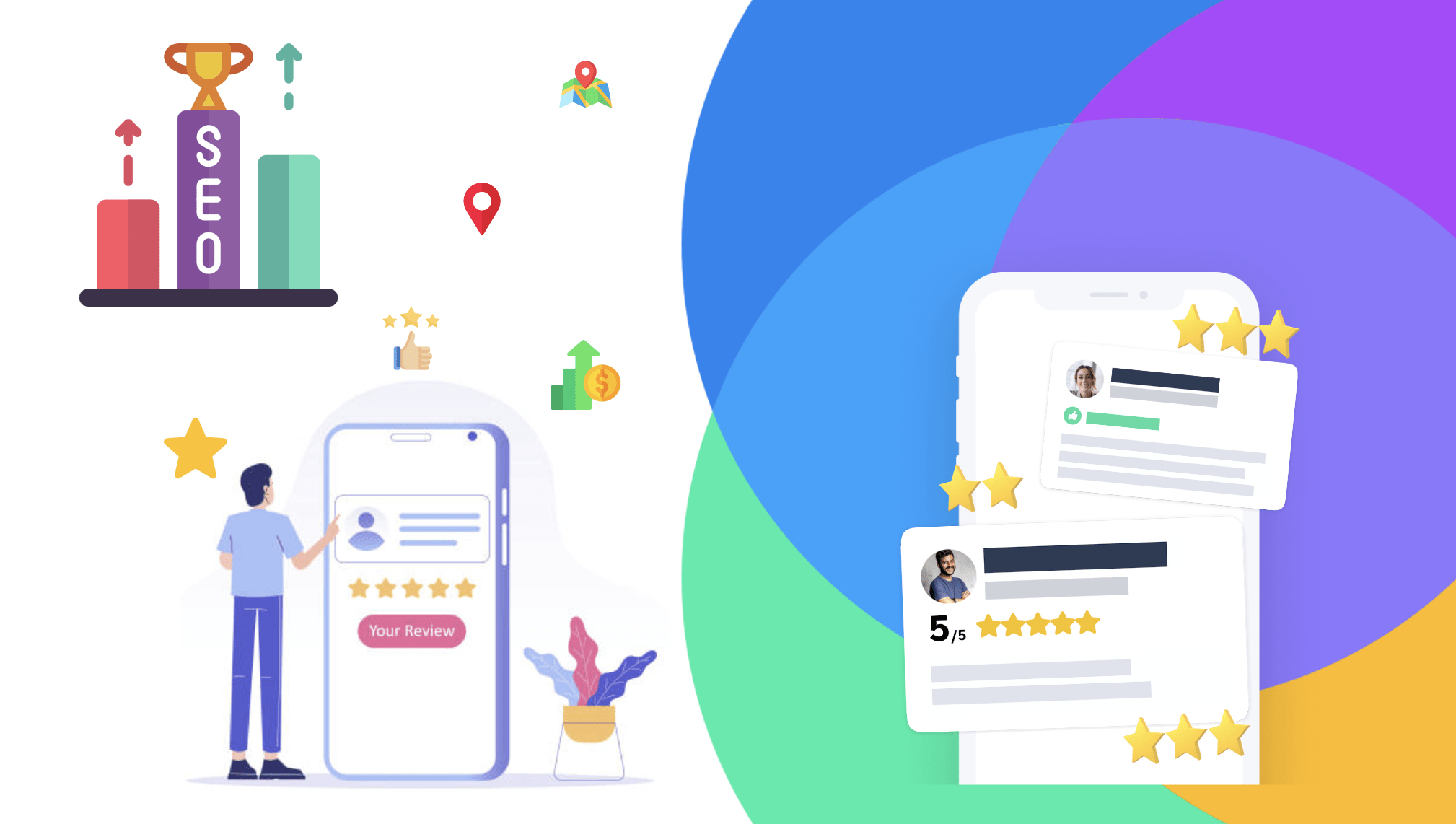 Instrumentpanel för hantering av Google-företagsprofil recensioner