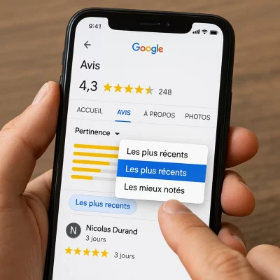 Exempel på en Google-företagsprofil med positiva recensioner
